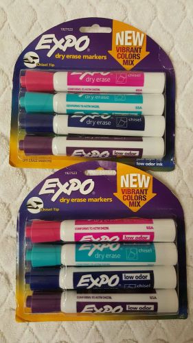 EXPO Low Odor Dry Erase Marker, Chisel Tip*New Vibrant Colors( Pack of 2 )