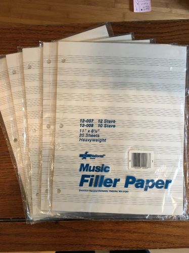 100 Sheets Of 12 Stave Music Filler Paper