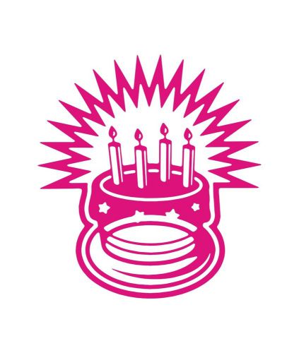 Birthday Cake  Car Window Truck / Van Tempo Sticker Vinyl Decals -1775