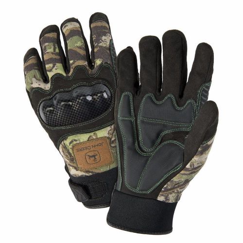 John Deere JD00013 Sport Gloves-Anti-Vibration, Knuckle-Gel Padded, Camo Large