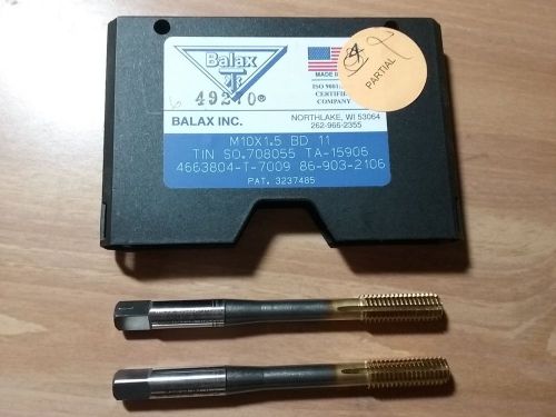 x2 Balax INC Made in USA Machining Bits Taps M10X 1.5 BD 11 Tin SO.708055