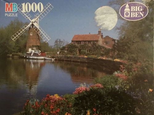 Vintage Milton Bradley Puzzle 4962-4 Hunsett Mill England 20 x 26&#034; 1000 pcs