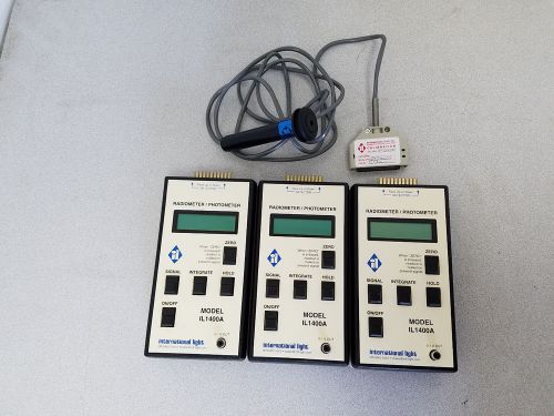 Lot of 3 International Light IL1400A Radiometer/Photometer with One Probe