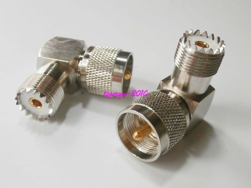 5pcs Adapter UHF PL259 male to UHF SO239 female right angle connector coaxial