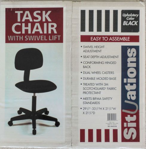 Situations Task Chair with Swivel Lift Black NEW IN BOX