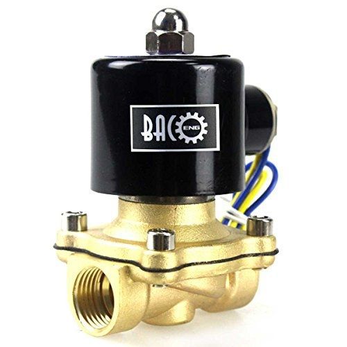 BACOENG 1/2&#034; DC24V Electric Solenoid Valve (NPT, Brass, Normally Closed)