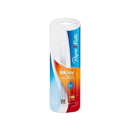 Paper Mate InkJoy 300/550RT Ballpoint Ink Refill, Medium Point, Blue Ink, 3 Coun
