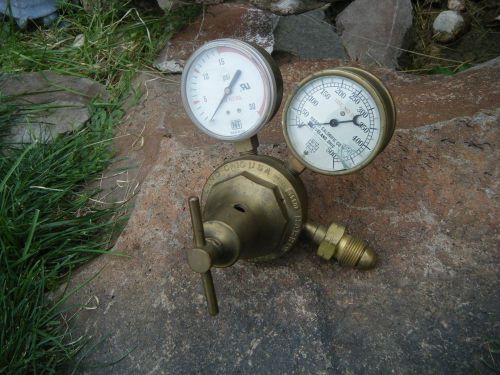 Vtg heavy pressure gauge brass valve antique steampunk handle boiler 1927 for sale
