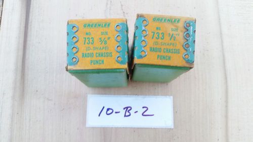 Greenlee 733 D-Shape Radio Chassis Punch 1/2&#034;-5/8&#034; Lot of 2