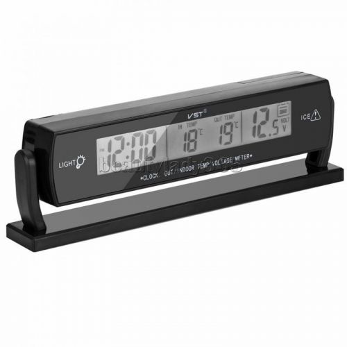 Car auto in out lcd digital clock thermometer temperature voltage meter for sale