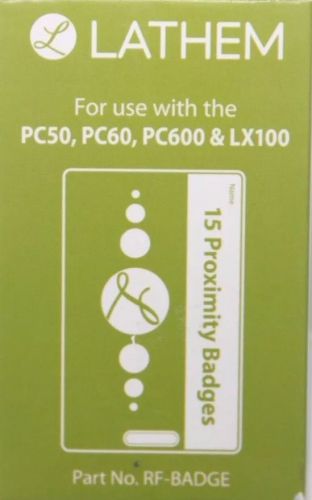 Lathem Proximity Badges for use with PC50, PC60, PC600 &amp; LX100, 15pk RF-Badge