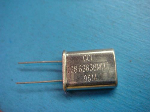 (5) comclok ccl-6 28.63636 mhz 20pf hc49u radial crystal clock oscillator for sale