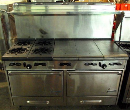 Garland h2843 four burner nat gas range french top plate two full size ovens for sale