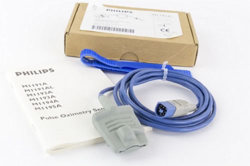 Philips M1191A SpO2 Adult Soft Shell Finger Probe Sensor D Connect New