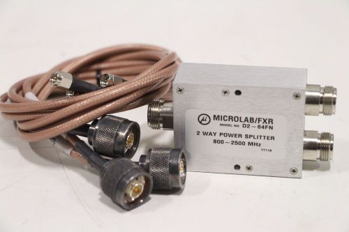 Microlab/FXR D2-64FN 2 Way RF Power Splitter 800-2500MHz + Cables!!!