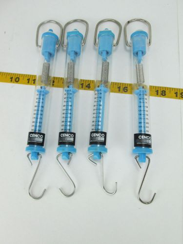 Lot of 4 tubular spring scale 2.5 newton 250 gram blue hand held lab school t for sale