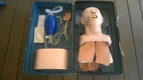 LAERDAL PATIENT CARE ADULT INTUBATION MANIKIN W/ACCESSORIES AND CASE!
