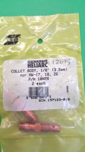 Genuine  esab heliarc  collet bodies, 2 ea, 1/16&#034;, 3/32&#034;, 1/8&#034;, .040&#034;, new, usa for sale