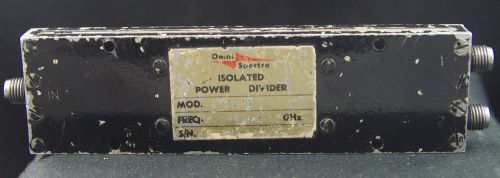 One Omni Spectra RF Microwave Isolated Power Divider