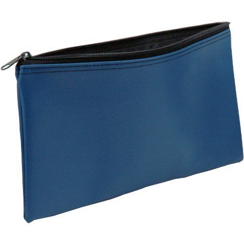 Vinyl bank deposit/ zipper coin bag, 11 x 6&#034; blue for sale