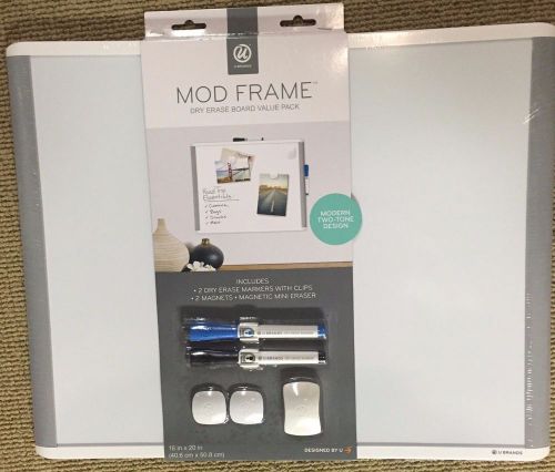 U Brands Pin-It Magnetic Dry Erase Board Essentials Value Pack, 20 x 16 &#034; NEW