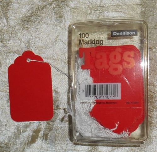 2-11017-100/pack Red Paper Marking Tags w/4&#034; Hanging String 2 3/4 L x 1 11/16 W