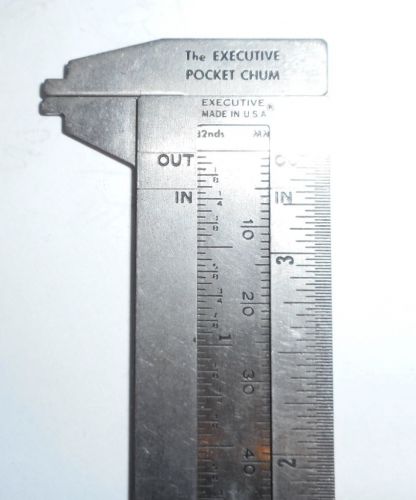 The Executive Pocket Chum Caliper - Stainless Steel - Made In USA Machinist Tool