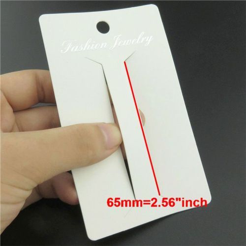 50X 105mm Fashion Jewelry Display White Paper Hairclip Brooch Hairpin Hang Cards