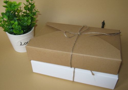 20pcs/lot 19.5cmx12.5cmx4cm kraft paper gift box envelope type kraft cardboard b