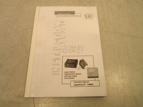 Micro-Epsilon OptoNCDT 1800 Instruction Manual