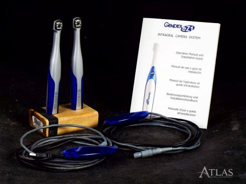 Lot of 2 Gendex EZ1 32-Bit USB Dental Intraoral Cameras w/ Docks &amp; Manual