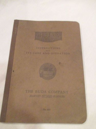 Vintage Buda Engine Instruction Manual - 1928