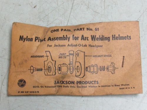 Vintage Jackson Products P/N # 61 Nylon Pivot Assembly For Arc Welding Helmet