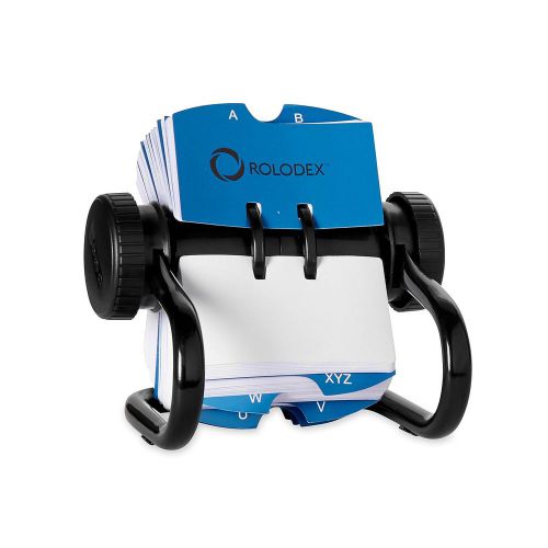 Rolodex open rotary business card file with 500 2-1/4 x 4 inch cards and 24 g... for sale