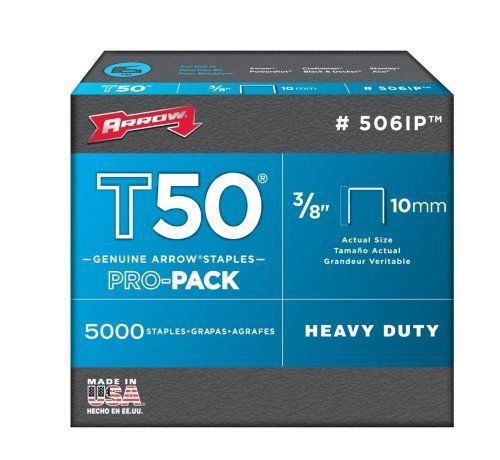 Arrow fastener 506ip genuine t50 3/8-inch staples, 5,000-pack for sale