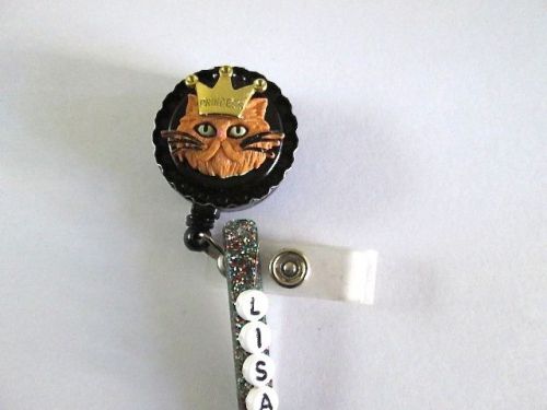 CAT HEAD PERSONALIZ ID BADGE RETRACTABLE REEL NURSE, MEDICAL,VET,OFFICE,ICU,ER