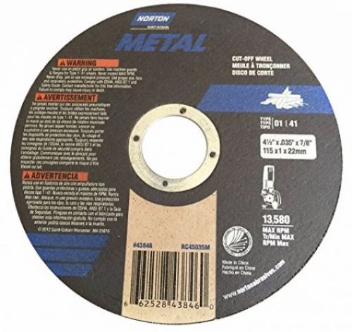 Norton 4 1/2 x .035 x 7/8 cut-off wheel - metal (pack of 25) for sale