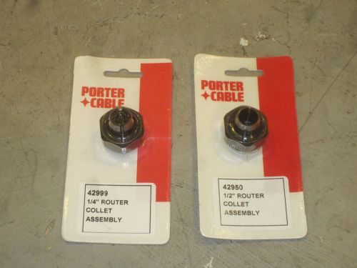 2 New Porter Cable Collets 1/4&#034; - 42999 Collet and 1/2&#034; - 42950 Collet
