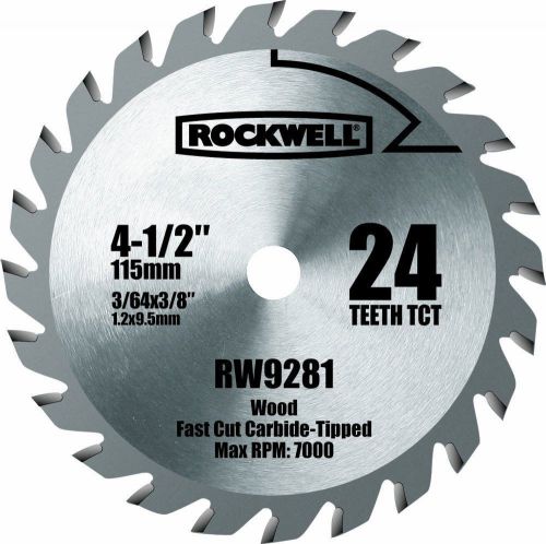Rockwell Circular Saw Blade 4 1/2-Inch 24T Carbide Hand Tools Parts Wood Plastic