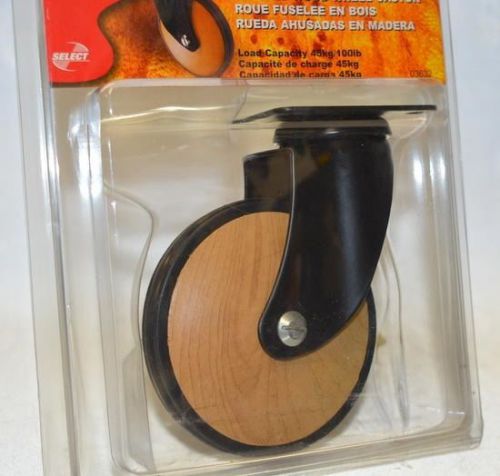 Select Designer Casters - 4 casters - Swivel w/plate mount - wood grain. #03632