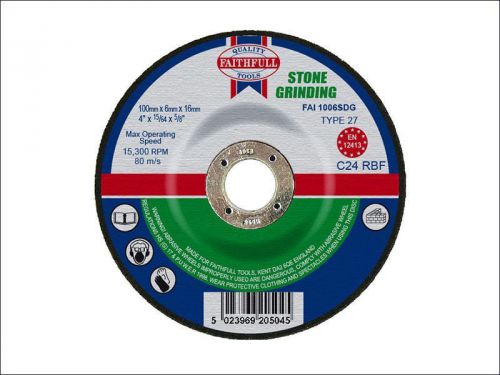 Faithfull - Grinding Disc for Stone Depressed Centre 100 x 6 x 16mm