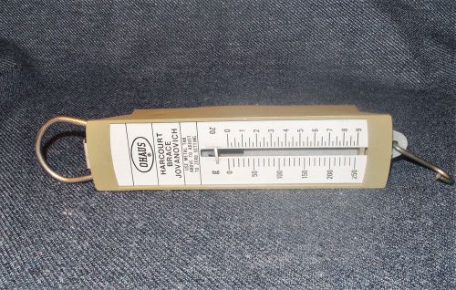 OHAUS Hanging Pull Type-Spring Scale Model 711016-250 Grams &amp; 9 Ounces Tare EUC