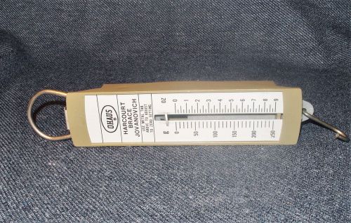 OHAUS Hanging Pull Type-Spring Scale Model 711016-250 Grams &amp; 9 Ounces Tare EUC