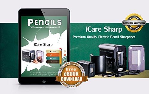 iCare Sharp Pencil Sharpener Premium Electric for Sharpening Colored and