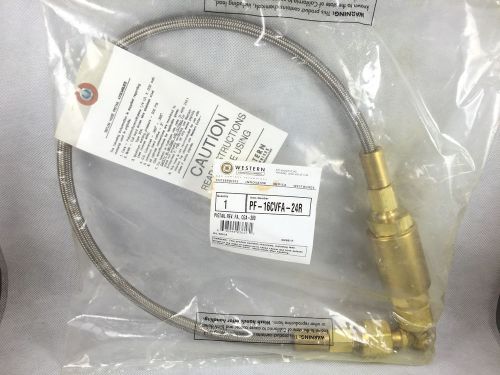 Western gas control teflon hose braided pigtail assembly pf-16cvfa-24r for sale