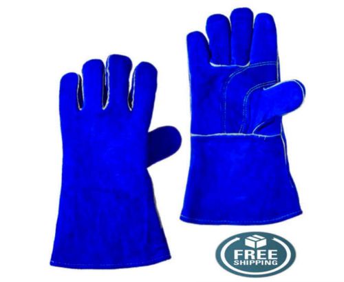 US Forge 400 Welding Gloves Lined Leather, Blue - 14&#034; ORIGINAL Top Quality