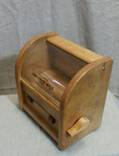 Vintage  Wooden SANI-STRAW-MISER by Schupp&#039;s! Soda Shop - Kitchen  Collectable