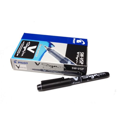 Pilot SW-VSP VSystem VSignPen Liquid Ink Marker Pen (Medium Tip) (12pcs)-Black