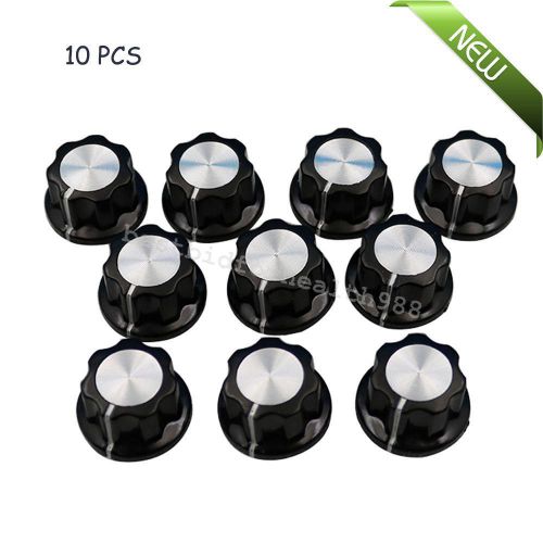 10x Potentiometer Bakelite knob 16mm Top Rotary Control Turning For Hole 6mm NEW