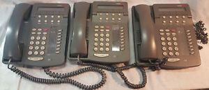 Lot of 3 Lucent Avaya 6408D+ Business phone set w/ Handset cord AS IS UNTESTED